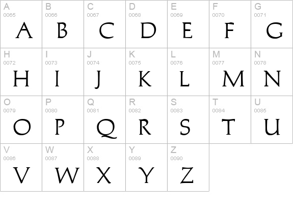 Trajan'sCaps Bold uppercase A-Z preview