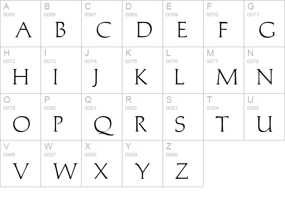 Trajan'sCaps Normal uppercase A-Z preview