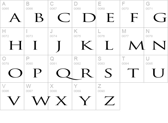Trajan-Normal Ex uppercase A-Z preview
