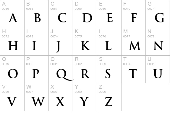 Trajan Pro Bold uppercase A-Z preview