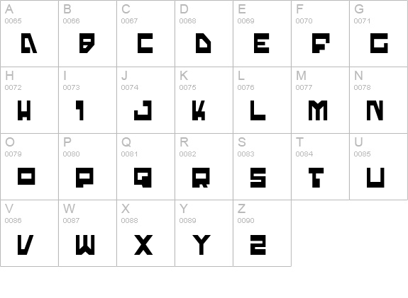 Trajia Condensed uppercase A-Z preview