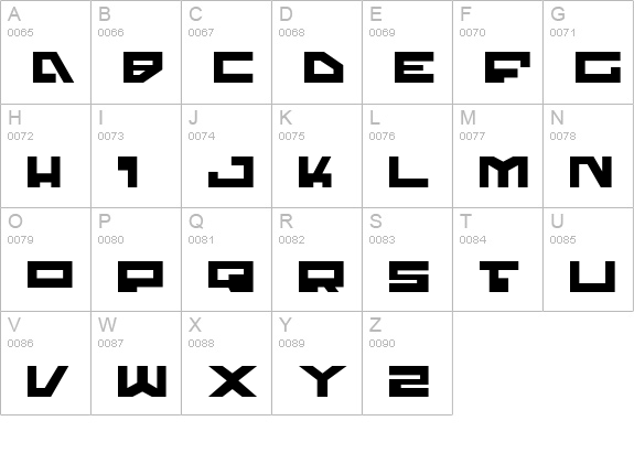 Trajia Expanded uppercase A-Z preview