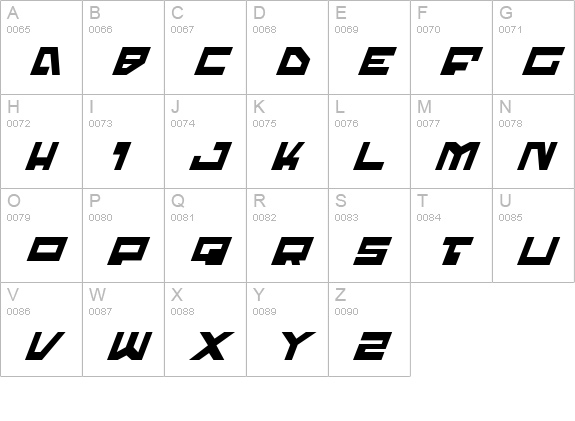 Trajia Italic uppercase A-Z preview