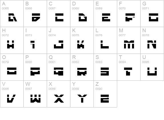 Trajia Laser uppercase A-Z preview