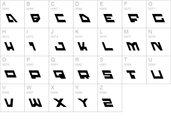 Trajia Leftalic uppercase A-Z preview