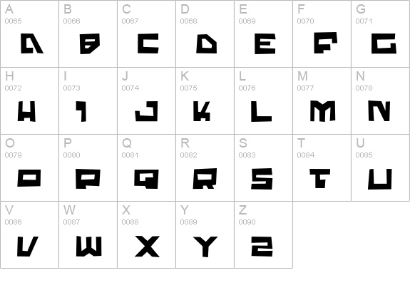 Trajia Trash uppercase A-Z preview