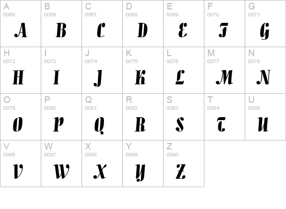 TRAllegro uppercase A-Z preview