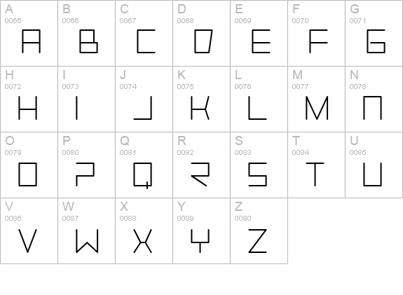 Trancemission Light uppercase A-Z preview