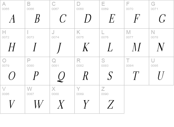 Transit 2 Condensed Italic uppercase A-Z preview