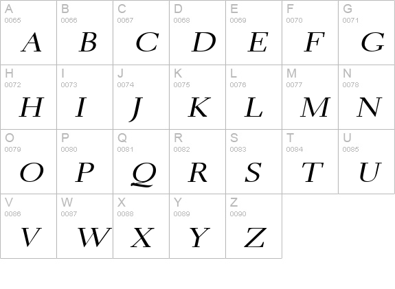 Transit 2 Wide Italic uppercase A-Z preview