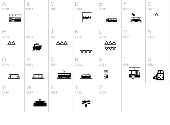 TransportationP02 uppercase A-Z preview