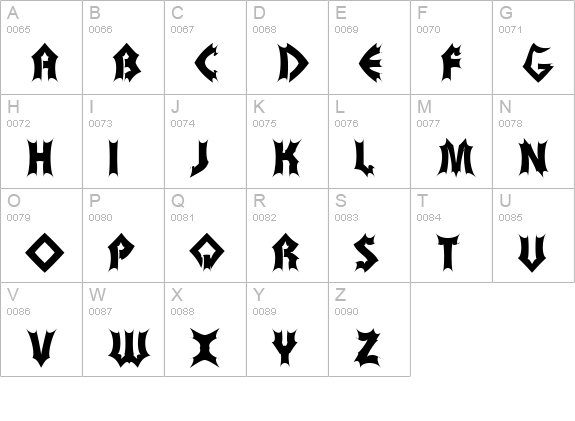 Transylvania-Regular uppercase A-Z preview