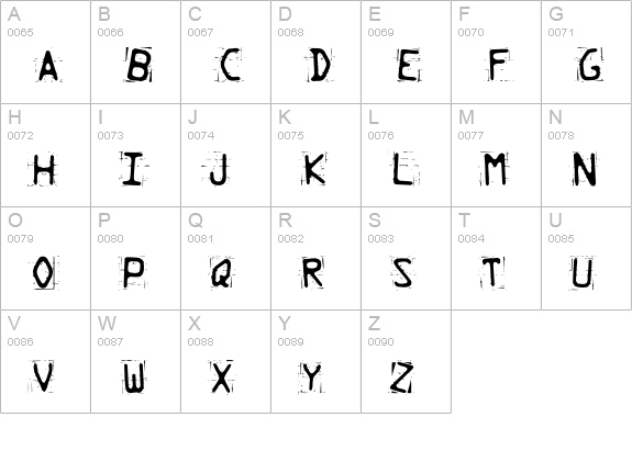 Trash uppercase A-Z preview