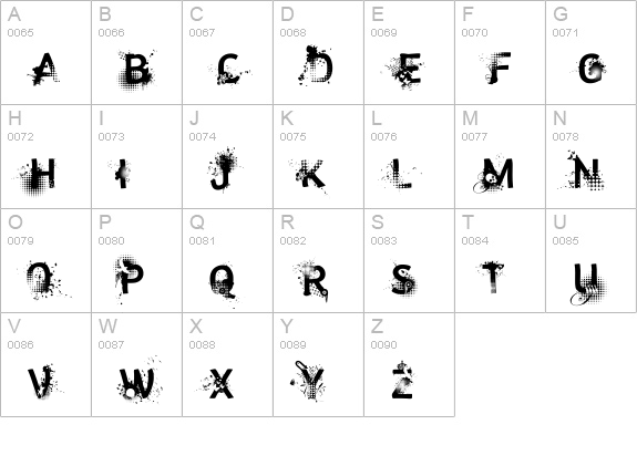 trashco uppercase A-Z preview