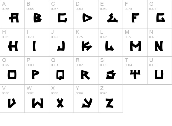 trasher 2 uppercase A-Z preview