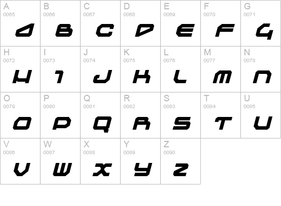 Traveler Bold Italic uppercase A-Z preview