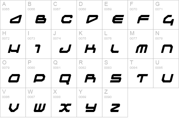Traveler Italic uppercase A-Z preview
