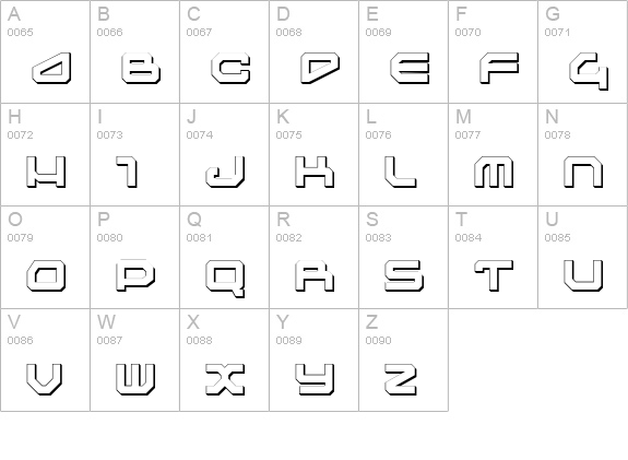 Traveler Shadow uppercase A-Z preview