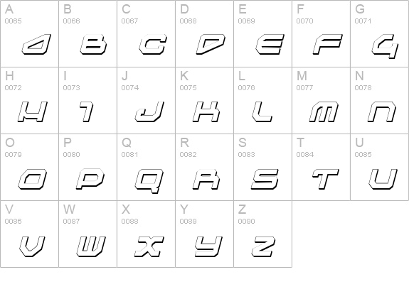 Traveler Shadow Italic uppercase A-Z preview