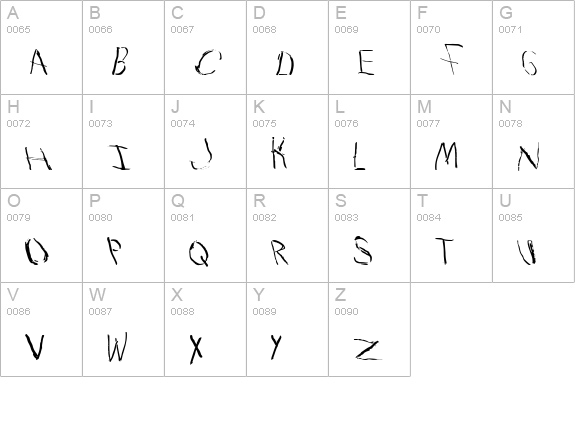 Travesty uppercase A-Z preview