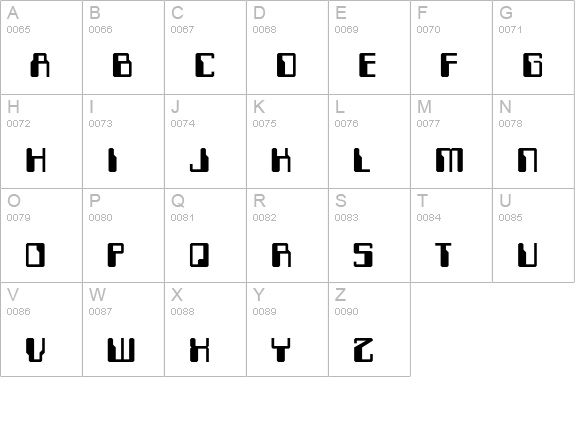 TraxType uppercase A-Z preview