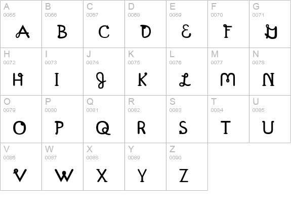 Treattype-Regular uppercase A-Z preview