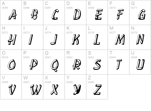 Treehouse Oblique uppercase A-Z preview