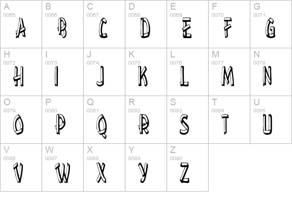 TreehouseCondensed uppercase A-Z preview