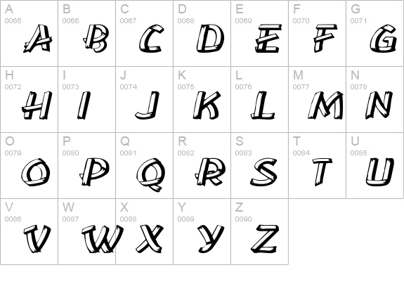 TreehouseExtended Oblique uppercase A-Z preview