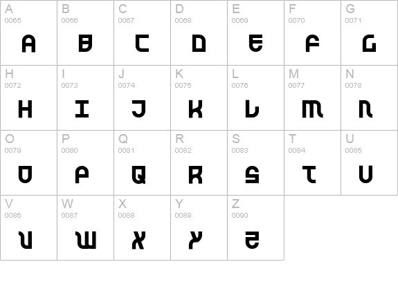 Trek Trooper uppercase A-Z preview