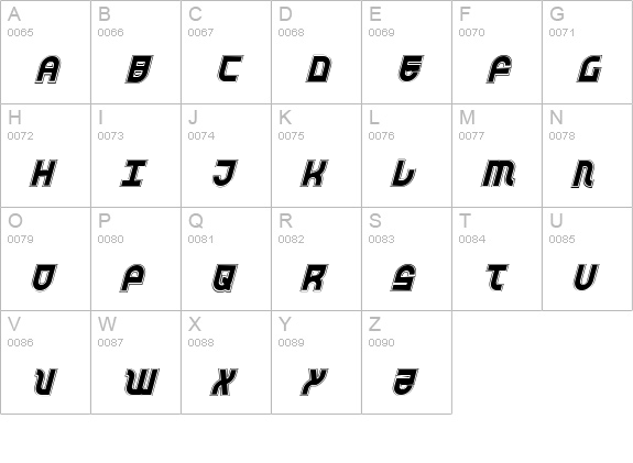 Trek Trooper Academy Italic uppercase A-Z preview