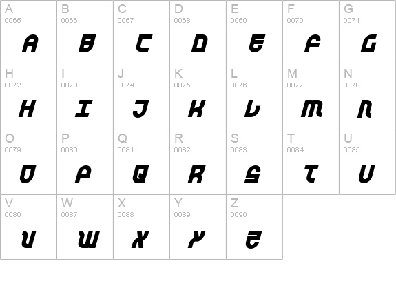 Trek Trooper Bold Italic uppercase A-Z preview