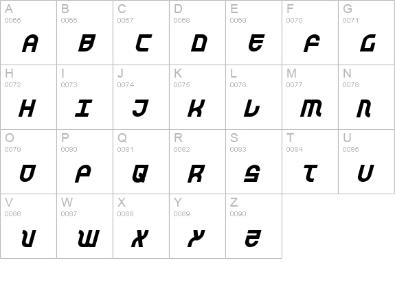 Trek Trooper Italic uppercase A-Z preview