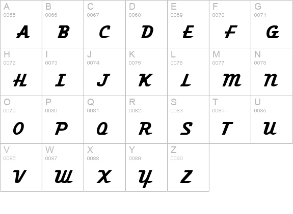 TrekkerTwo Regular uppercase A-Z preview