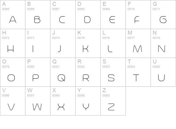 Trench Thin uppercase A-Z preview