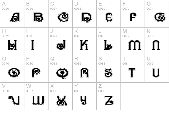 Trenz uppercase A-Z preview