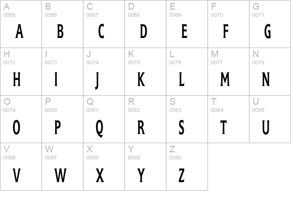 TRGFlange uppercase A-Z preview