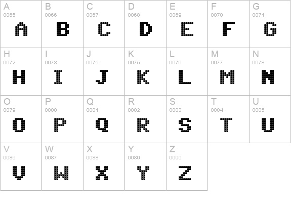 Triad XS uppercase A-Z preview