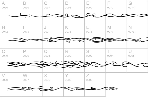 Tribal Dividers BTN uppercase A-Z preview