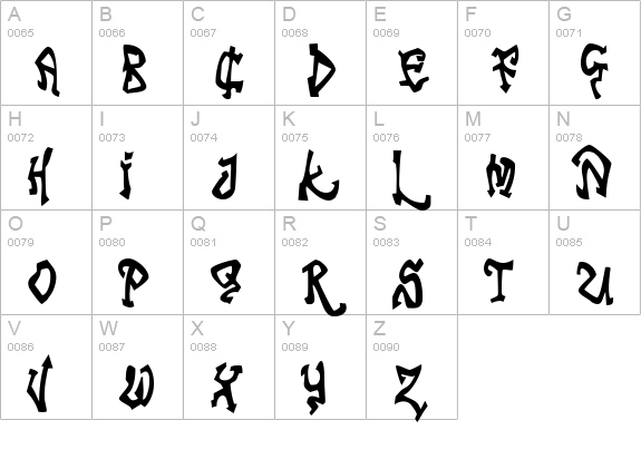 Tribal Funk uppercase A-Z preview