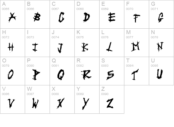 Triballaka uppercase A-Z preview