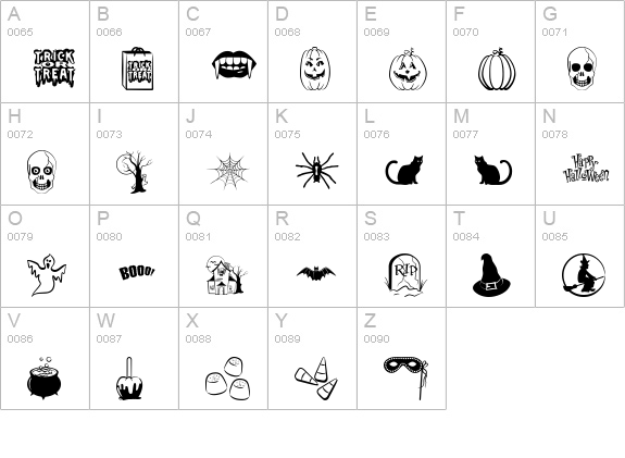 Trick or Treat BV uppercase A-Z preview