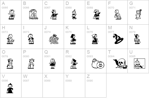 Tricks N Treats uppercase A-Z preview
