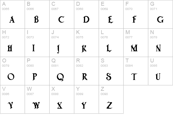 Trifles Regular uppercase A-Z preview