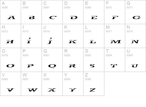 trigan ThinItalic uppercase A-Z preview