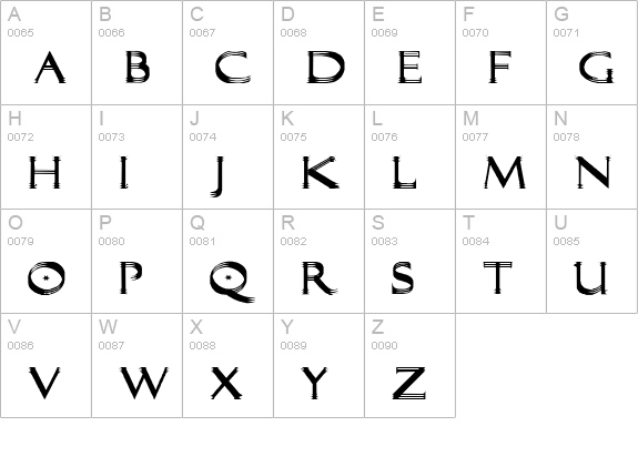Trilayered uppercase A-Z preview