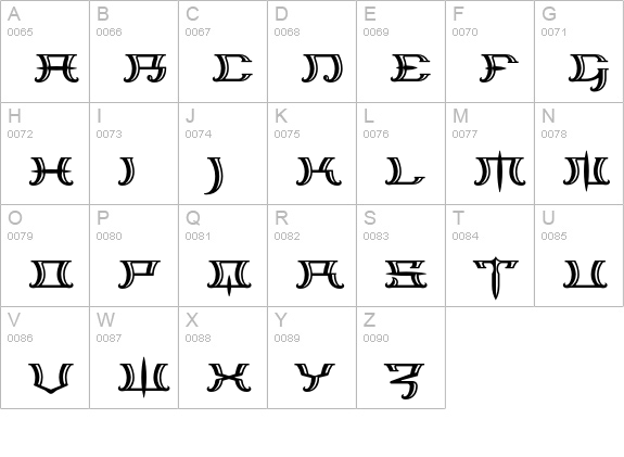 Trillium-GildedAlt uppercase A-Z preview