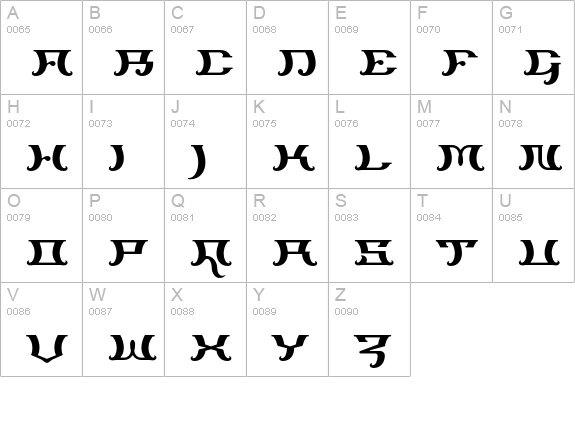 Trillium-Regular uppercase A-Z preview