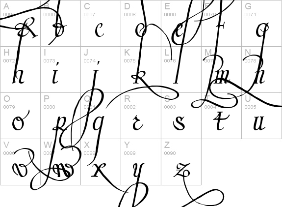 Trinculo uppercase A-Z preview