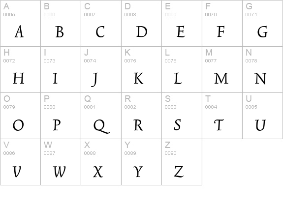 TriniteNo1-Italic uppercase A-Z preview